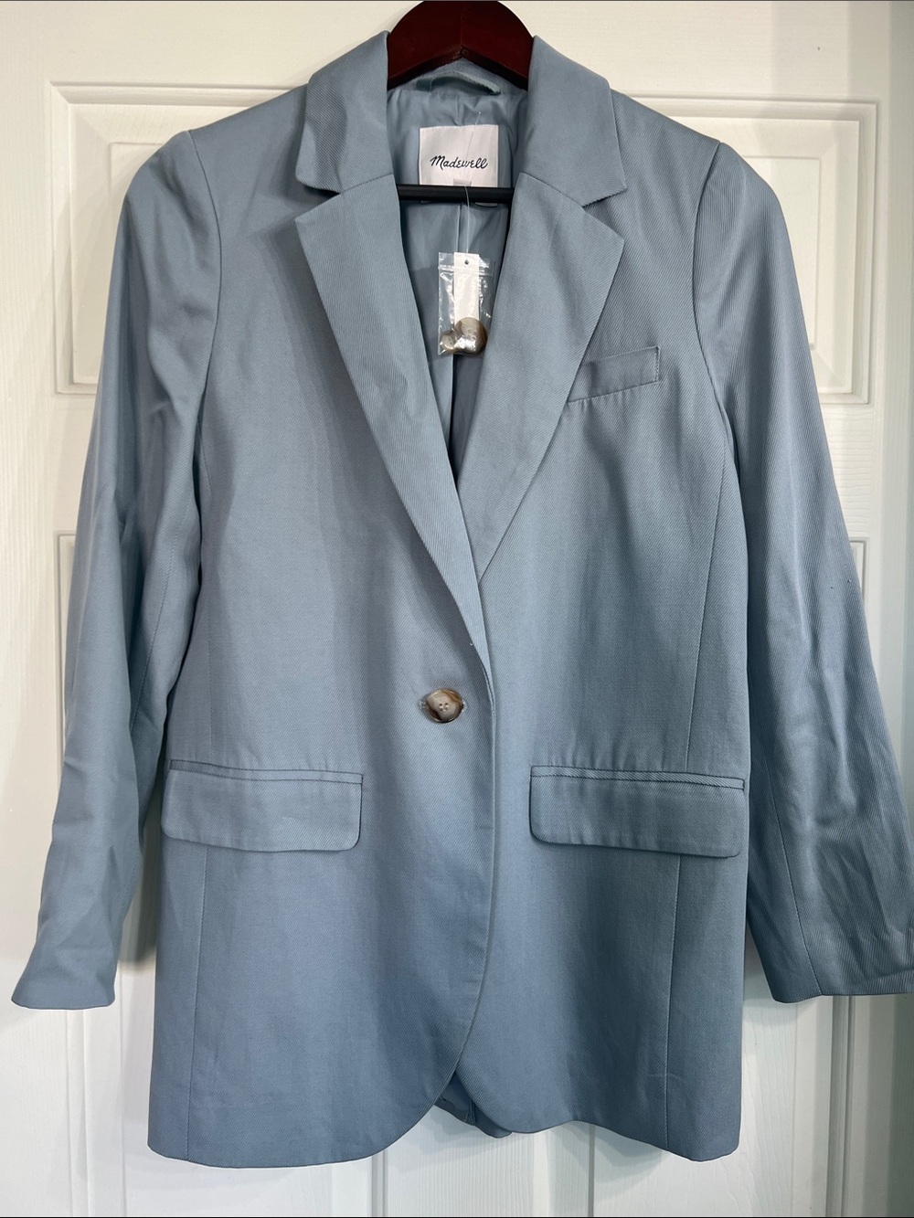 Madewell Dusty Blue Single-Button Blazer